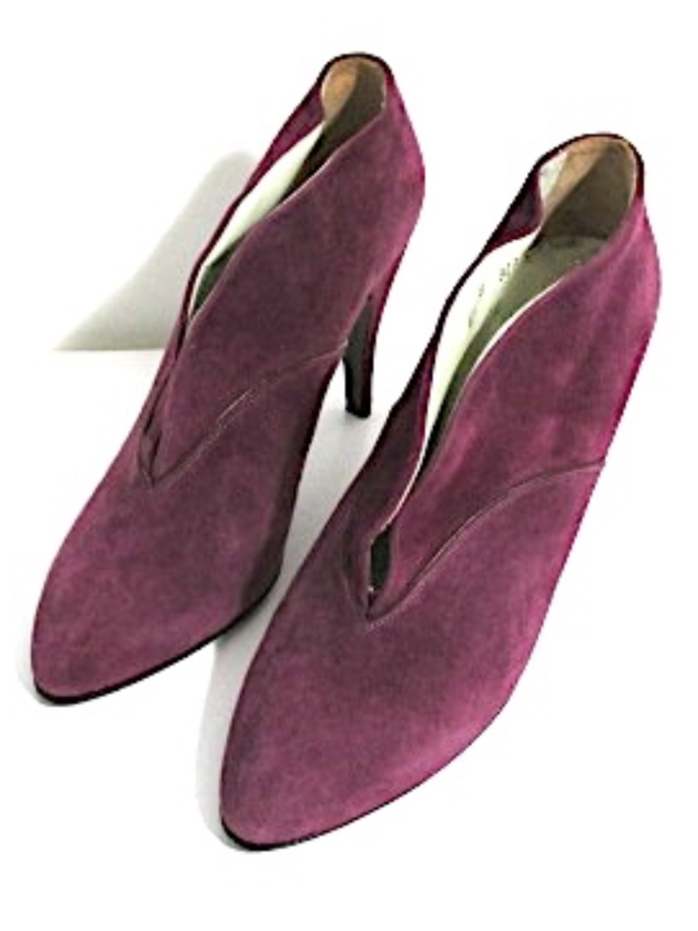 VTG Charles Jourdan NWOT Fuchsia Suede Ankle Boots, Size 6.5